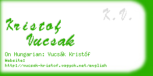 kristof vucsak business card